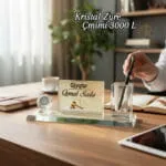 Kristal per zyra, mbajtëse stilolapsi e  personalizuar