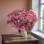 Buqetë elegante me trëndafila rozë, ideale për dhuratë - Figura 2