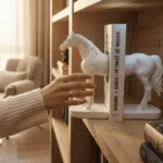 Mbajtëse Librash me Kalë – Dekor Elegant për Librari & Shtëpi