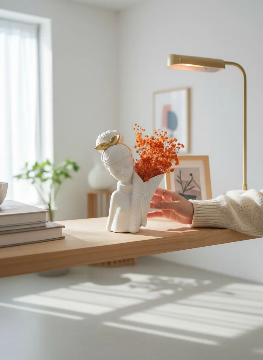 Vazo Dekorative me Vajzë – Dekor Elegant & Dhuratë për Femra - Figura 2