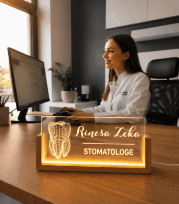 plexiglass led i personalizuar per stomatologe me emer